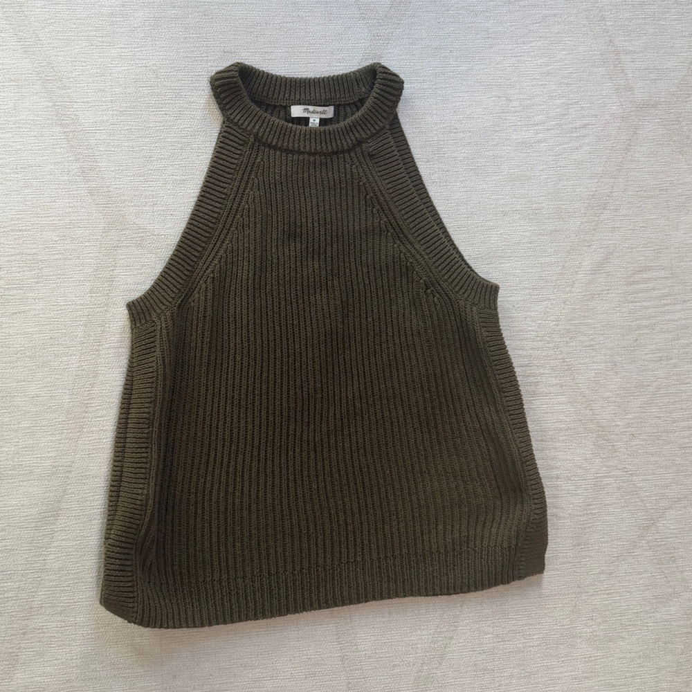 Madewell Olive Knit Sleeveless Sweater - Sz M